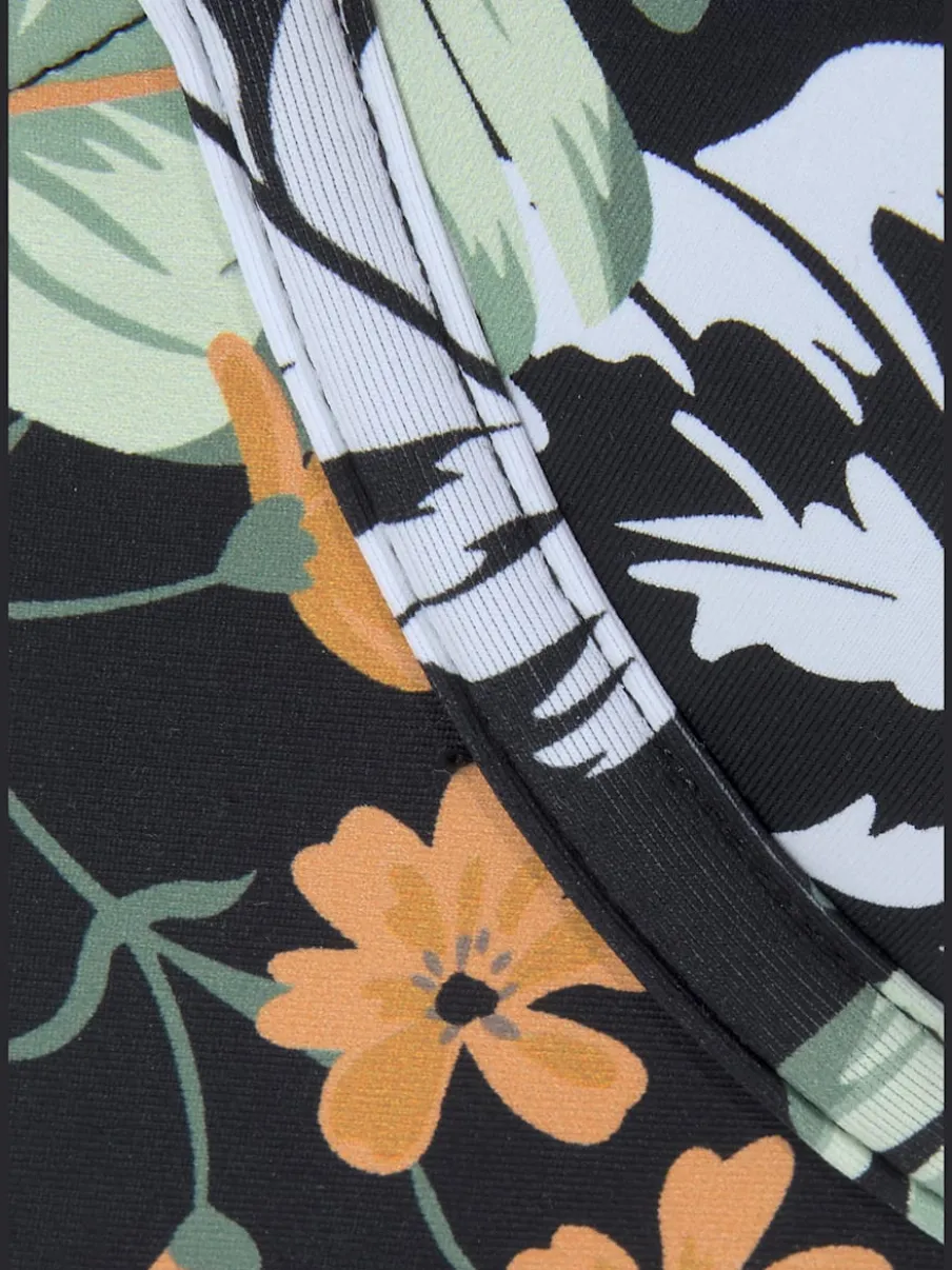 Haut de maillot de bain à armatures avec motifs floraux et bretelles réglables