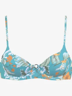Haut de maillot de bain à armatures avec motifs floraux et bretelles réglables