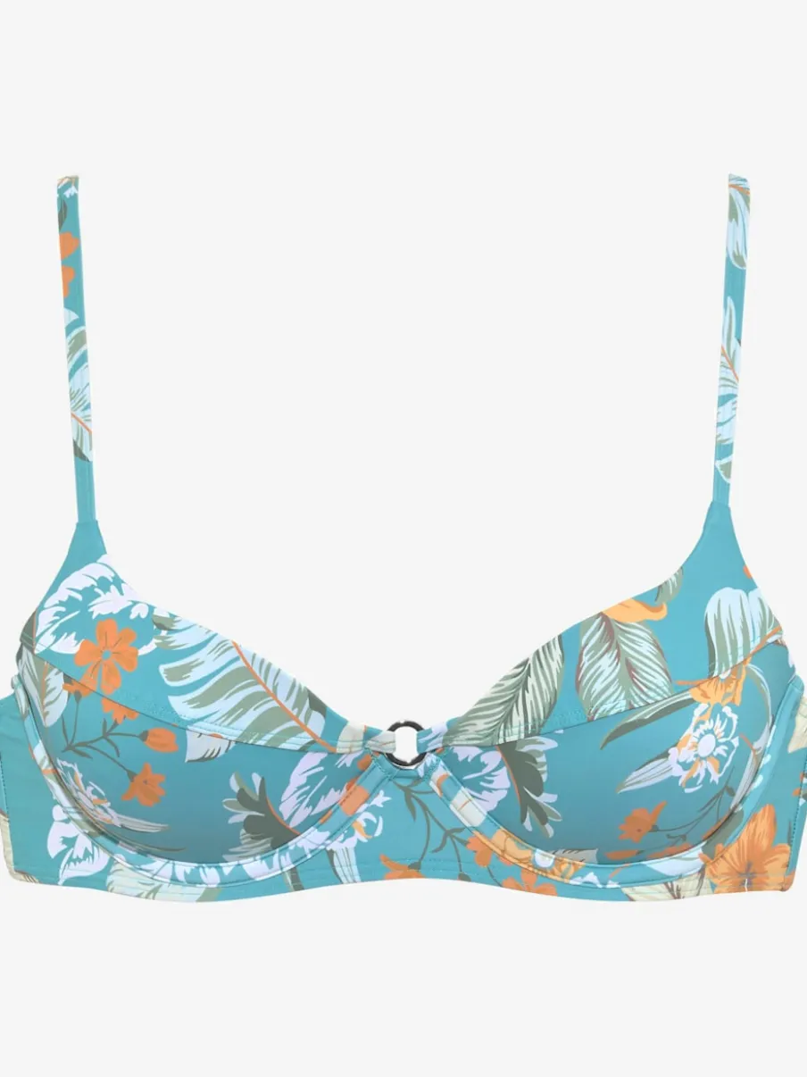 Haut de maillot de bain à armatures avec motifs floraux et bretelles réglables