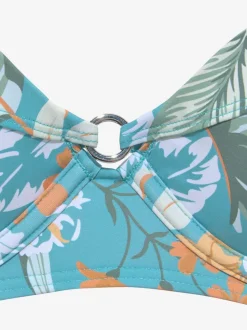 Haut de maillot de bain à armatures avec motifs floraux et bretelles réglables