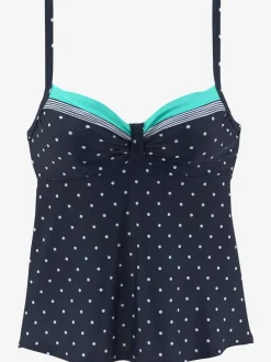 Haut de maillot de bain à armatures avec pois et bretelles réglables