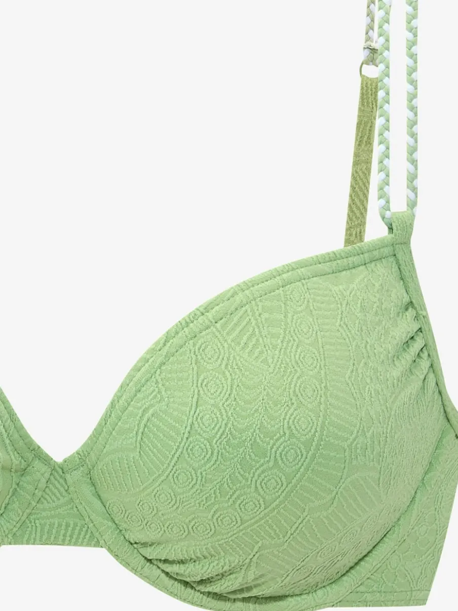 Haut de maillot de bain à armatures avec motif structuré et détails tressés