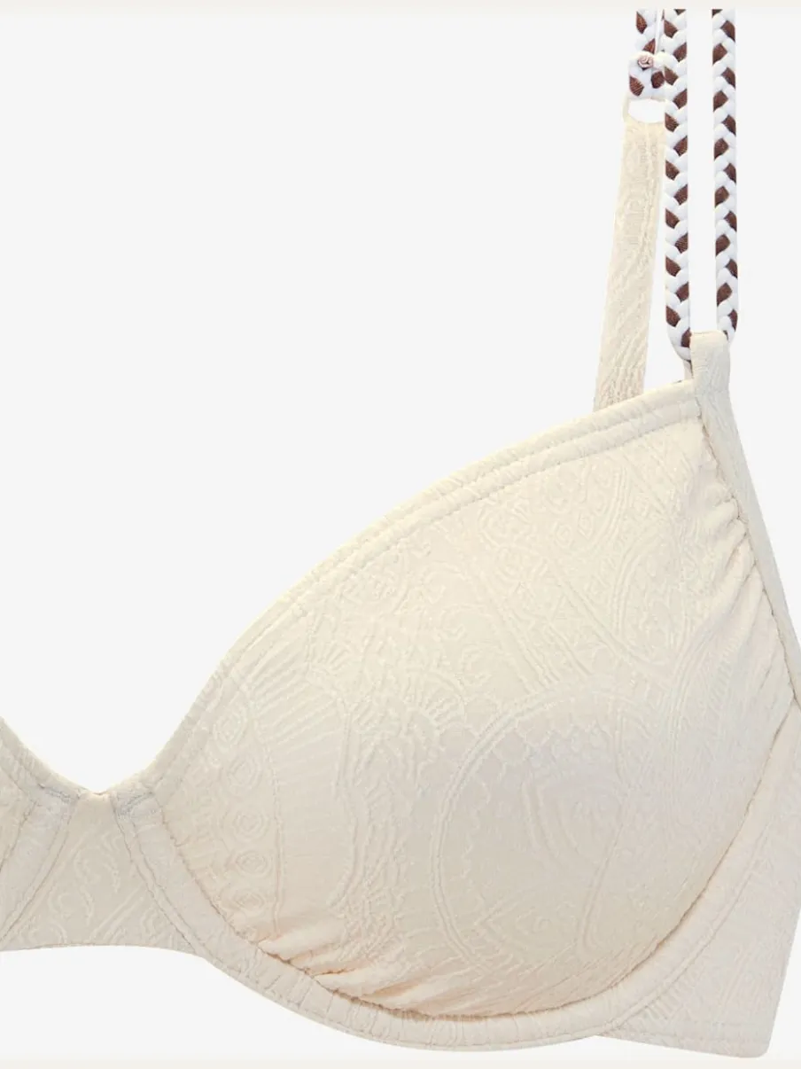 Haut de maillot de bain à armatures avec motif structuré et détails tressés