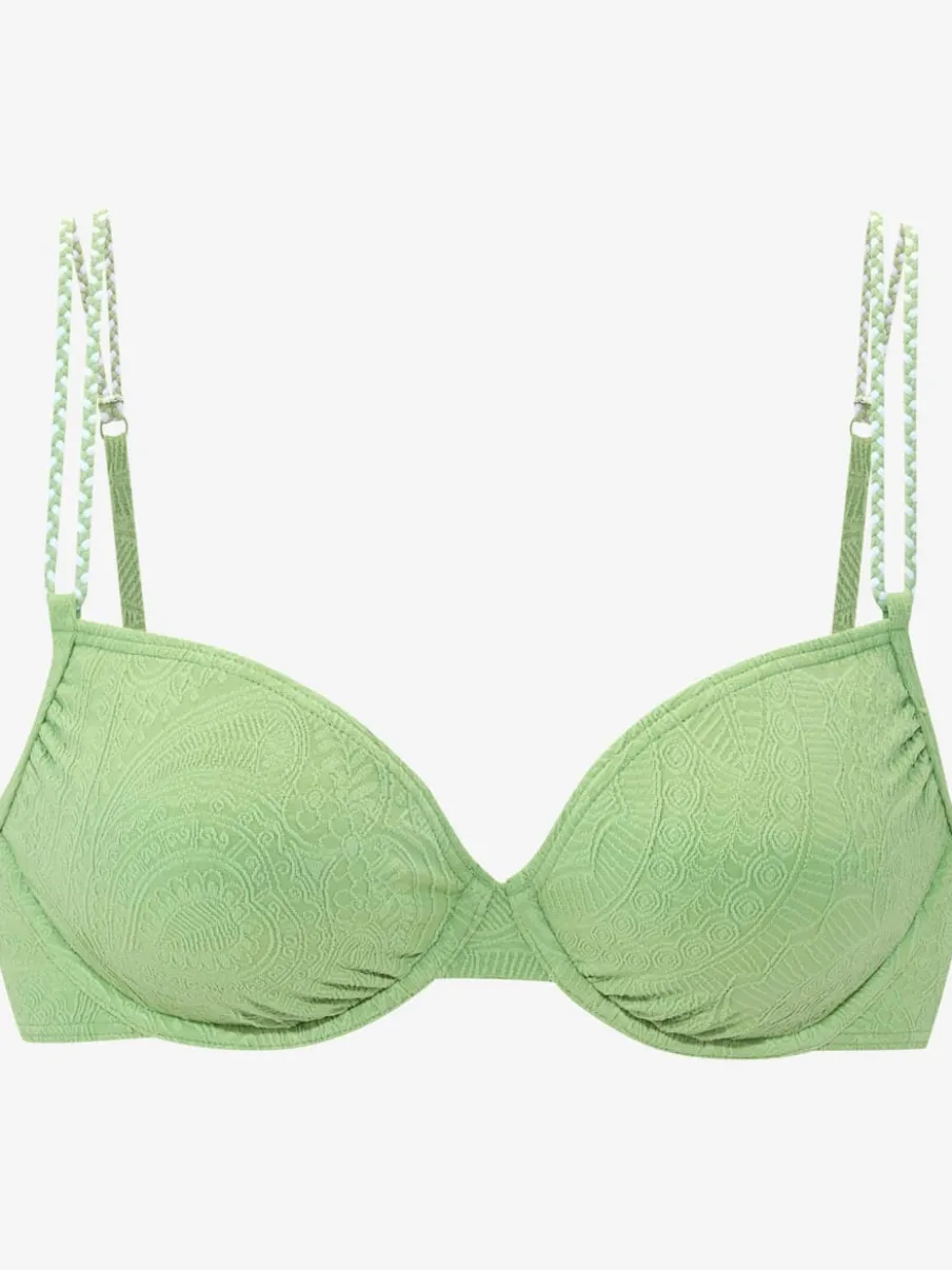 Haut de maillot de bain à armatures avec motif structuré et détails tressés