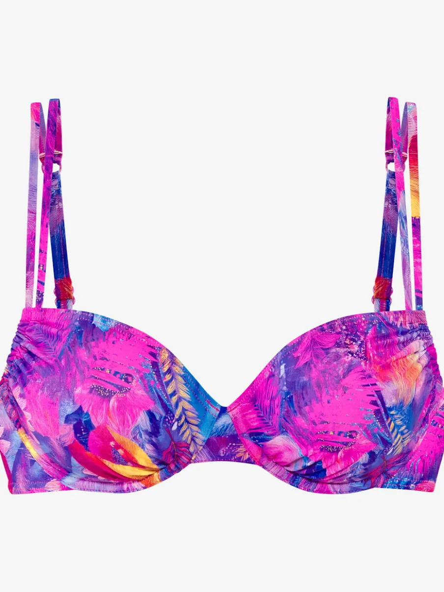 Haut de maillot de bain à armatures avec bretelles réglables et bonnets amovibles