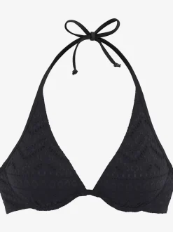 Haut de maillot de bain à armatures avec bonnets amovibles et matière structurée