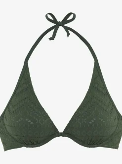 Haut de maillot de bain à armatures avec bonnets amovibles et matière structurée