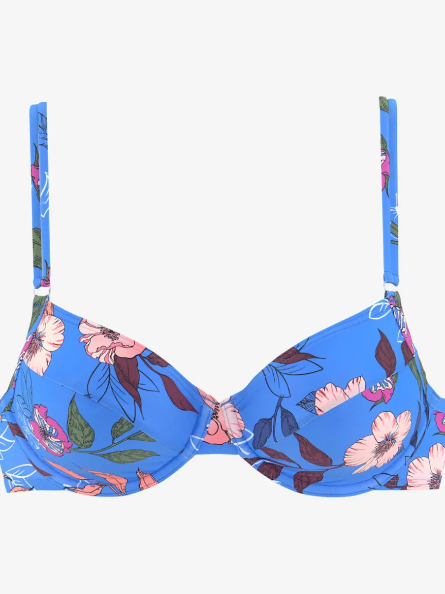 Haut de maillot de bain à armatures motifs floraux doux