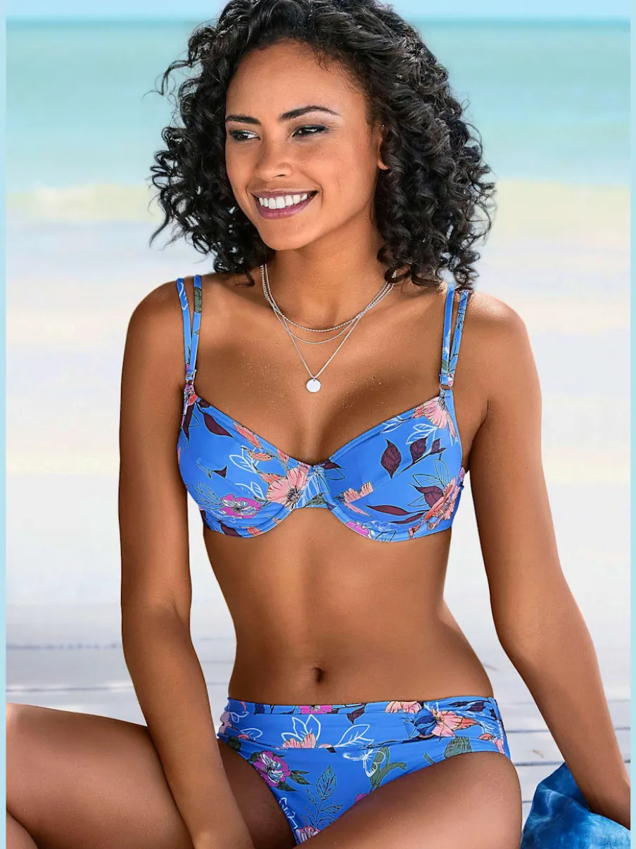 Haut de maillot de bain à armatures motifs floraux doux