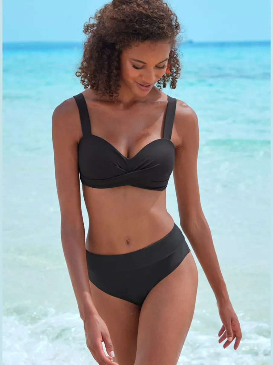 Haut de maillot de bain avec bretelles réglables et bonnet doux