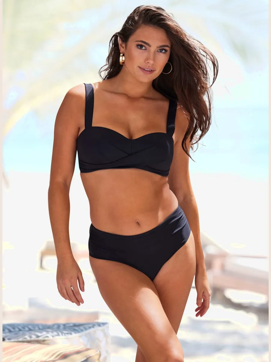 Haut de maillot de bain avec bretelles réglables et bonnet doux