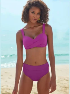 Haut de maillot de bain avec bretelles réglables et bonnet doux
