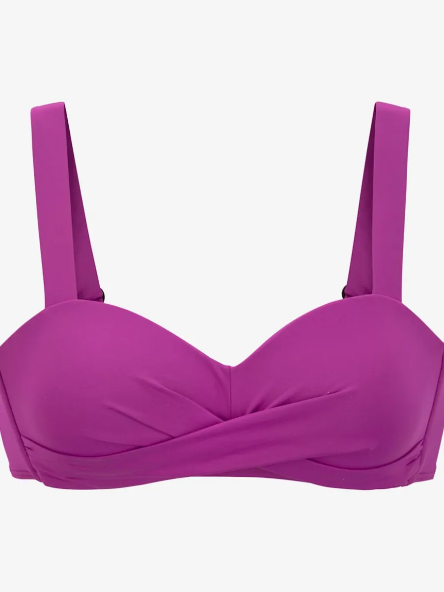 Haut de maillot de bain avec bretelles réglables et bonnet doux