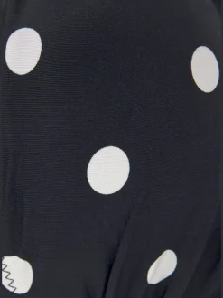 Haut de maillot de bain bandeau à pois avec bordure cocotte