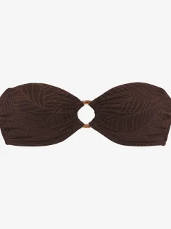 Haut de maillot de bain bandeau avec bonnets amovibles et anneau décoratif