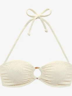 Haut de maillot de bain bandeau avec bonnets amovibles et anneau décoratif