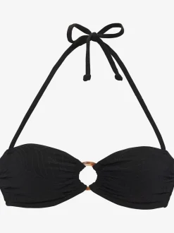 Haut de maillot de bain bandeau avec bonnets amovibles et anneau décoratif