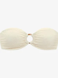 Haut de maillot de bain bandeau avec bonnets amovibles et anneau décoratif