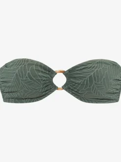 Haut de maillot de bain bandeau avec bonnets amovibles et anneau décoratif