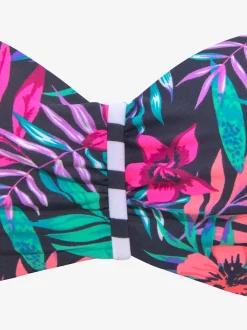 Haut de maillot de bain bandeau à motifs estivaux fleuris