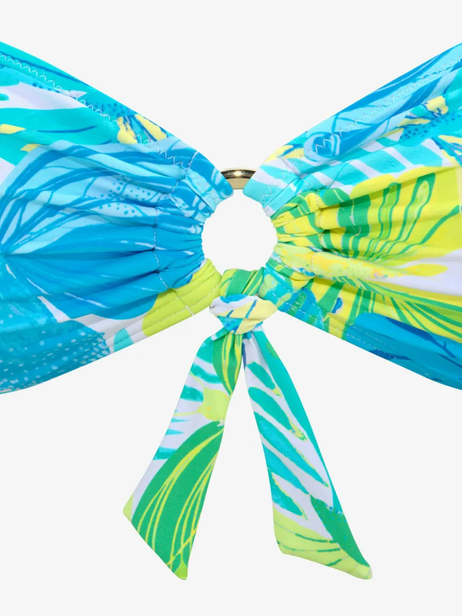 Haut de maillot de bain bandeau à motifs floraux vivants
