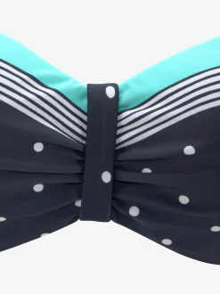 Haut de maillot de bain bandeau à pois et rayures avec bonnets rembourrés