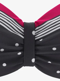 Haut de maillot de bain bandeau à pois et rayures avec bonnets rembourrés