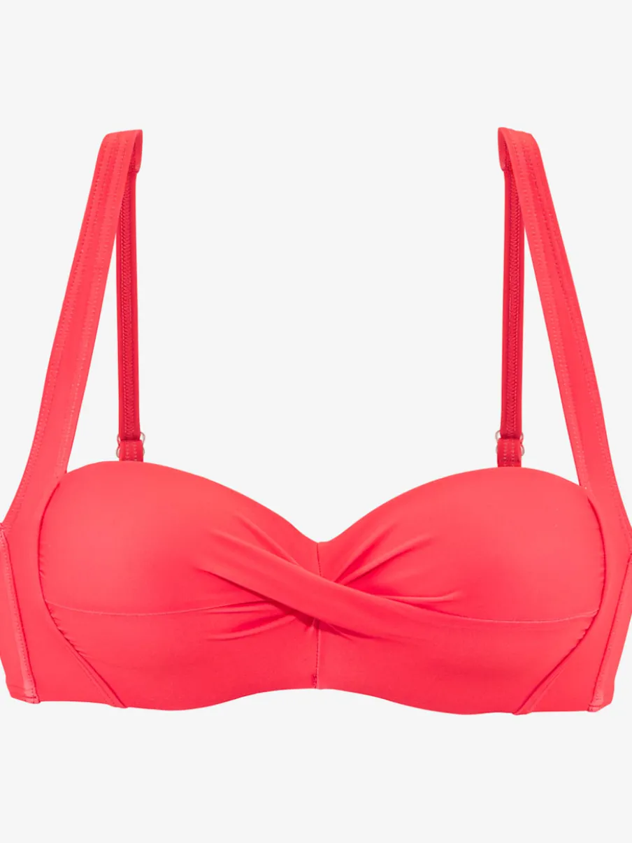 Haut de maillot de bain bandeau avec bretelles réglables et bonnets rembourrés
