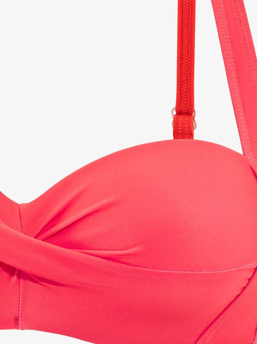 Haut de maillot de bain bandeau avec bretelles réglables et bonnets rembourrés