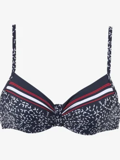 Haut de maillot de bain à bretelles réglables avec imprimé minimaliste