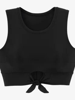 Haut de maillot de bain court avec col rond et recyclé