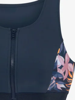 Haut de maillot de bain à empiècements imprimés sur les côtés