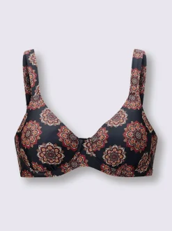 Haut de maillot de bain floral avec bretelles réglables et bonnets amovibles