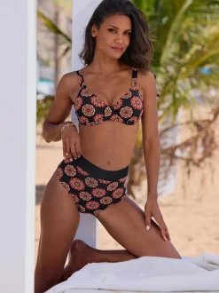 Haut de maillot de bain floral avec bretelles réglables et bonnets amovibles