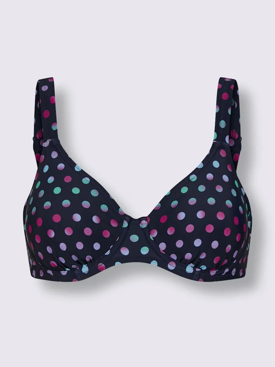 Haut de maillot de bain à motifs avec bretelles réglables et armatures
