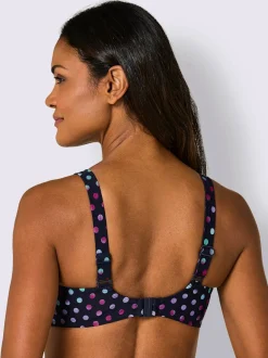 Haut de maillot de bain à motifs avec bretelles réglables et armatures
