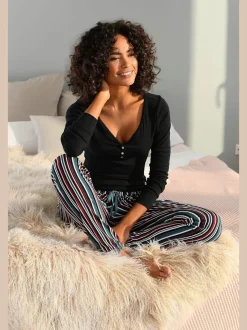 Haut de pyjama t-shirt côtelé ultra-doux