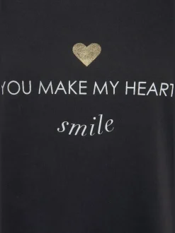 Haut de pyjama t-shirt de nuit avec imprimé devant