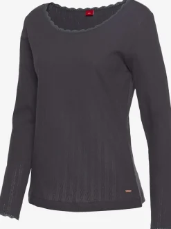 Haut de pyjama t-shirt de nuit fantaisie en tricot ajouré