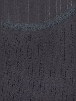 Haut de pyjama t-shirt de nuit fantaisie à manches courtes en tricot ajouré