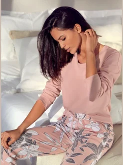 Haut de pyjama t-shirt à manches longues décontracté