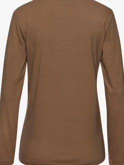 Haut de pyjama t-shirt à manches longues avec imprimé feuille