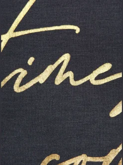 Haut de pyjama t-shirt à manches longues avec imprimé feuille