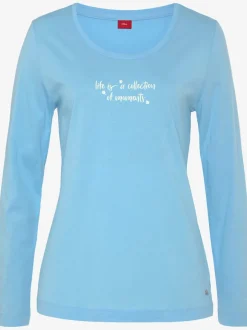 Haut de pyjama t-shirt à manches longues s.oliver avec imprimé devant