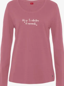 Haut de pyjama t-shirt à manches longues s.oliver avec imprimé devant