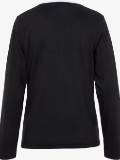 Haut de pyjama t-shirt à manches longues avec encolure en v arrondie