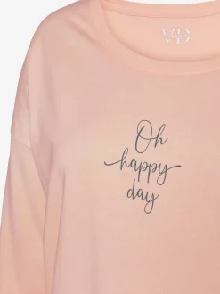 Haut de pyjama t-shirt à manches longues avec imprimé devant