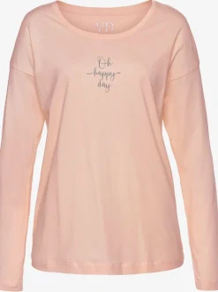Haut de pyjama t-shirt à manches longues avec imprimé devant