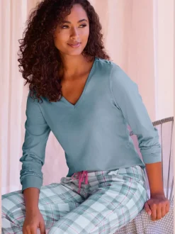 Haut de pyjama t-shirt à manches longues pour dormir