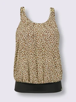 Haut de tankini ample avec bretelles réglables motifs animal